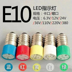 BA9S screw LED indicator light bulb in multiple colors and voltages