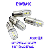หลอดไฟ LED ไฟฉาย E10 จากผู้ผลิต 6V 12V ขั้ว B9 ไฟแสดงสถานะ 24V 48V 60V