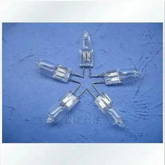 JC 6V 20W G4 warm light crystal halogen bulbs arranged in a star shape on blue background