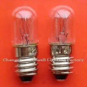 10pcs miniature light bulbs 120V 4W E10 base T10X28 compact design