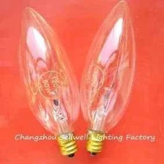 Set of 10 candle light bulbs 120V 60W E12 base C32X95 size energy-saving bulbs