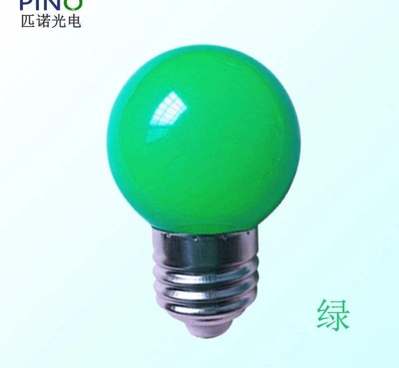 Green LED color household E27 screw light bulb for energy-saving indoor lighting