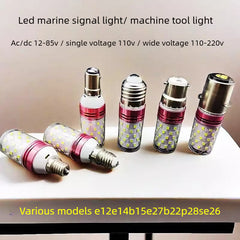LED 해상 신호등 12V 공작기계용 전구 B15 B22 P28S 저전압 24V 적색등 녹색등 110V DC 12-85V 범용 전압 AC/DC 호환 깜빡임 방지 항해용 전구
