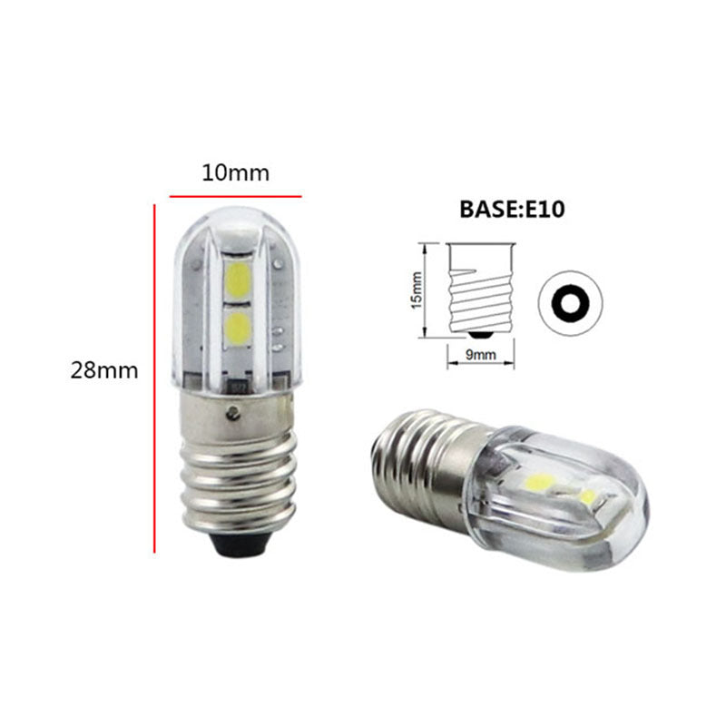 계기용 B9 베이오넷 LED 표시등 전구, 24V, 48V, 110V, 220V, E10 스크류 베이스 신호등