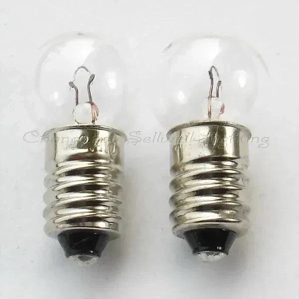 Miniature lighting lamps E10 G14 6V 2.4W clear round glass bulbs 10pcs