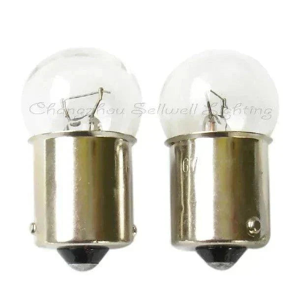 Set of 10 miniature 12v 5w ba15s g18 A376 light bulbs with clear glass and metal base