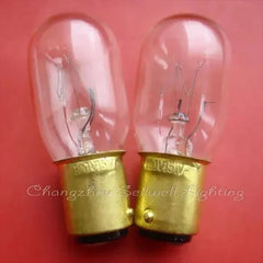 Set of 10 miniature 120V 15W BA15d indicator bulbs with T22x53 size for pilot light applications