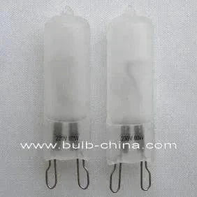 Set of 10 halogen bulbs 230V 60W G9 base white frosted design
