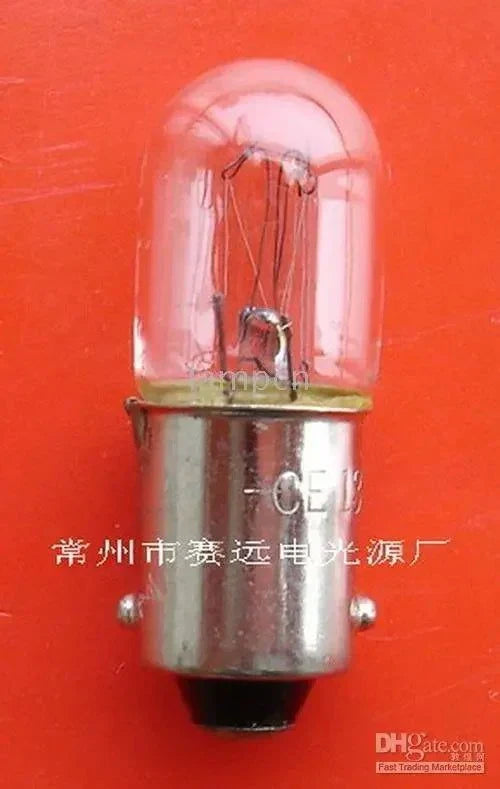 Miniature lamp BA9s T10x28 130V 20mA with metal base and clear glass bulb