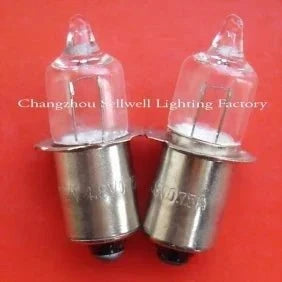 Set of 10 halogen light bulbs 4.8V 0.75A A689 on red background