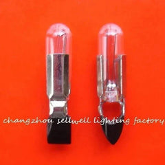 Two 48V 20MA T5.5X30 A930 telephone bulbs on orange background