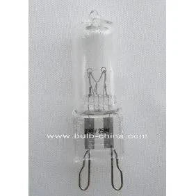 Halogen lamp 230v 25w G9 bulb with clear glass and metal pins