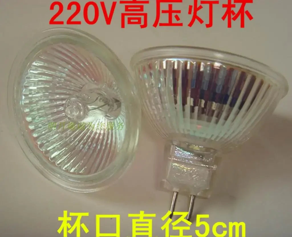 Focos MR16 de 220 V, 35 W y 50 W, lámpara halógena de cuarzo G4, casquillo de bombilla de tungsteno de alta presión. 