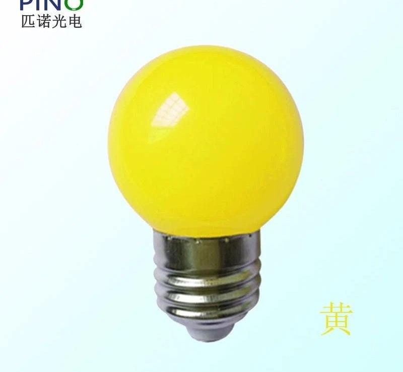 Yellow LED color household E27 screw energy-saving light bulb