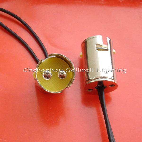 double-point bayonet BA15D lamp holders with wiring on orange background for miniature light bulbs